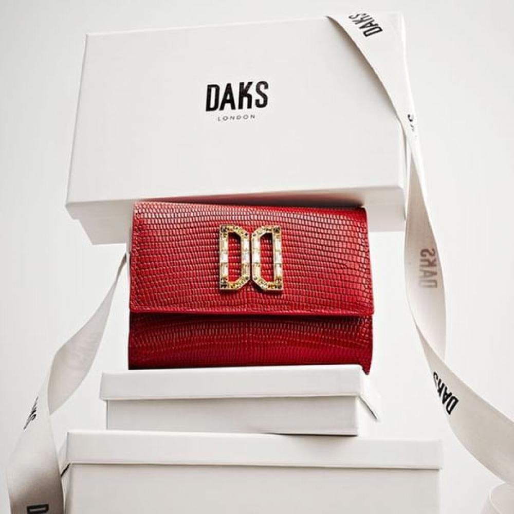 

Daks Alexa Red Leather Premium Crystal Decorated Wallet Dd Single option