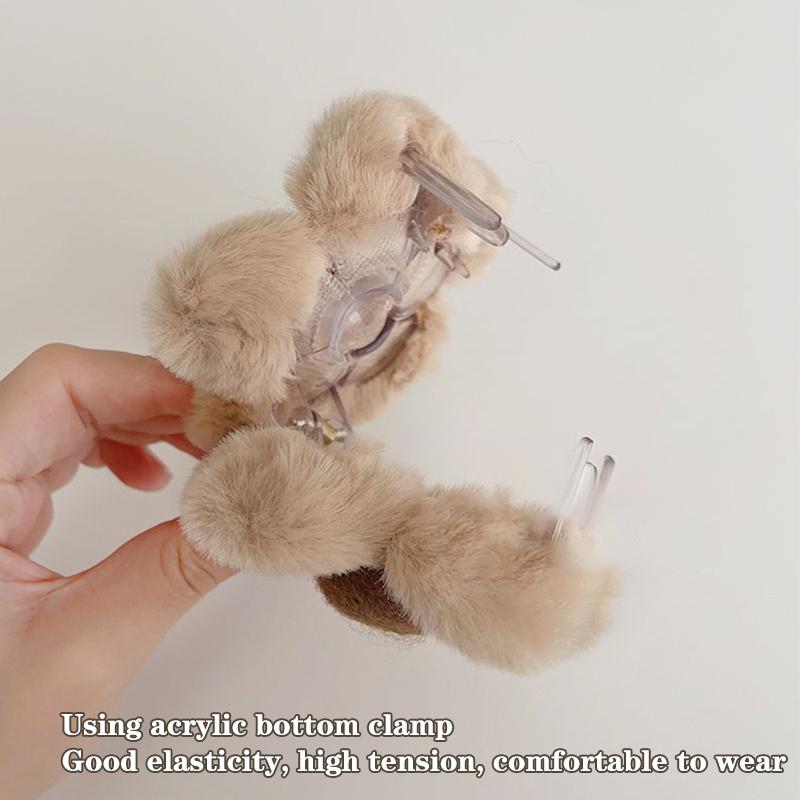 Korean Style Plush Flower Hair Claws Fashion Small Hair Clips Sweet Barrettes Shark Clips For Women Hair Accessories Headwear