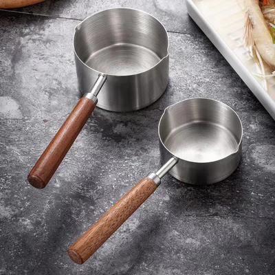 304 Stainless Steel Butter Warmer Flat Bottom Mini Butter Hot Pots Oil Pan Small Saucepan for Boiling Milk Sauce Gravies