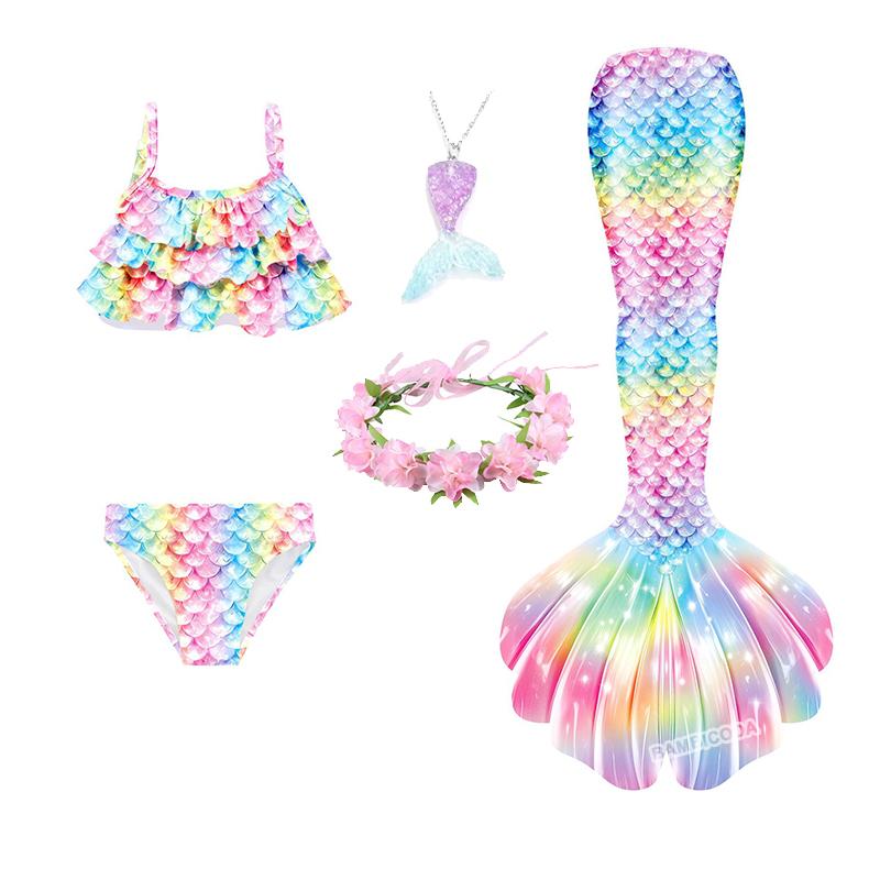 Swimming Mermaid Tail Cosplay Monofin Ariel Mermaid Swimsuit for Swimming Costume Halloween Party Swimsuit