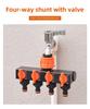 4-Way Garden Hose Splitter Faucet Diverter Tap Connector with Four Independent Switches for Home And Lawn Irrigation