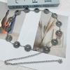 Vintage Metal Daisy Waist Chain For Women With Punk Style And Silver Finish