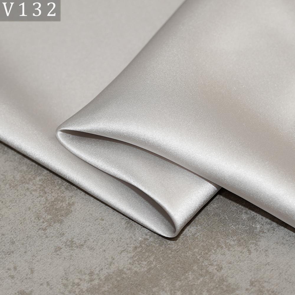 HYSK Natural Genuine Pure 100% Silk Crepe Satin Fabric Silk China Duchess Plain Brown by Meter for Dress Bedding Wedding