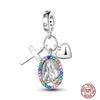 Charms Beads 925 Sterling Copper Pink Butterfly Luminous Firefly Chameleon Heart Charm Fit Original Bracelet DIY Holiday Zircon