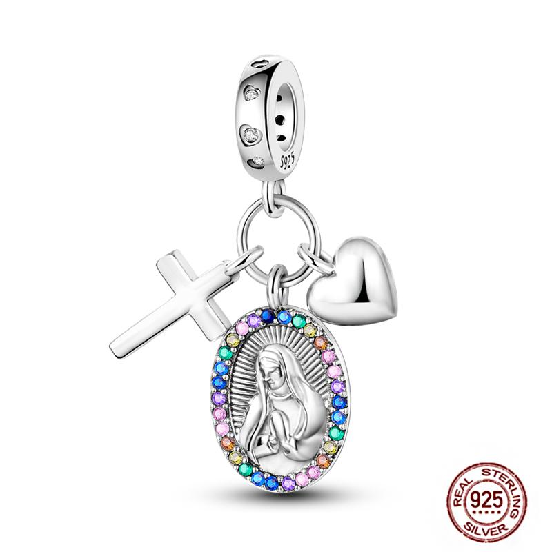 Charms Beads 925 Sterling Copper Pink Butterfly Luminous Firefly Chameleon Heart Charm Fit Original Bracelet DIY Holiday Zircon