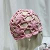 Bohemian Style Crochet Flower Knitted Hat Handmade Woven Cap Casual Hollowed Out Beanie Cap  Summer