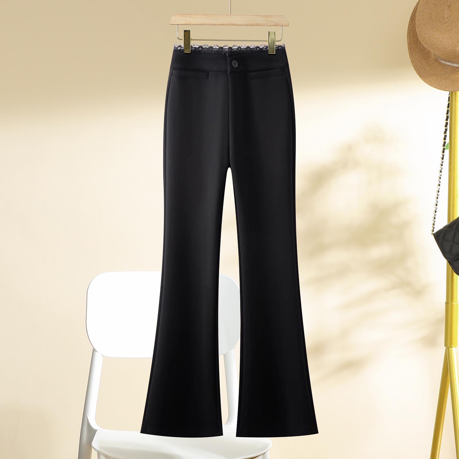 

Women s High Waist Slim Fit Micro-Flared Pants - New for Spring & Autumn 2025 32【for 145-155 lbs】 чёрный