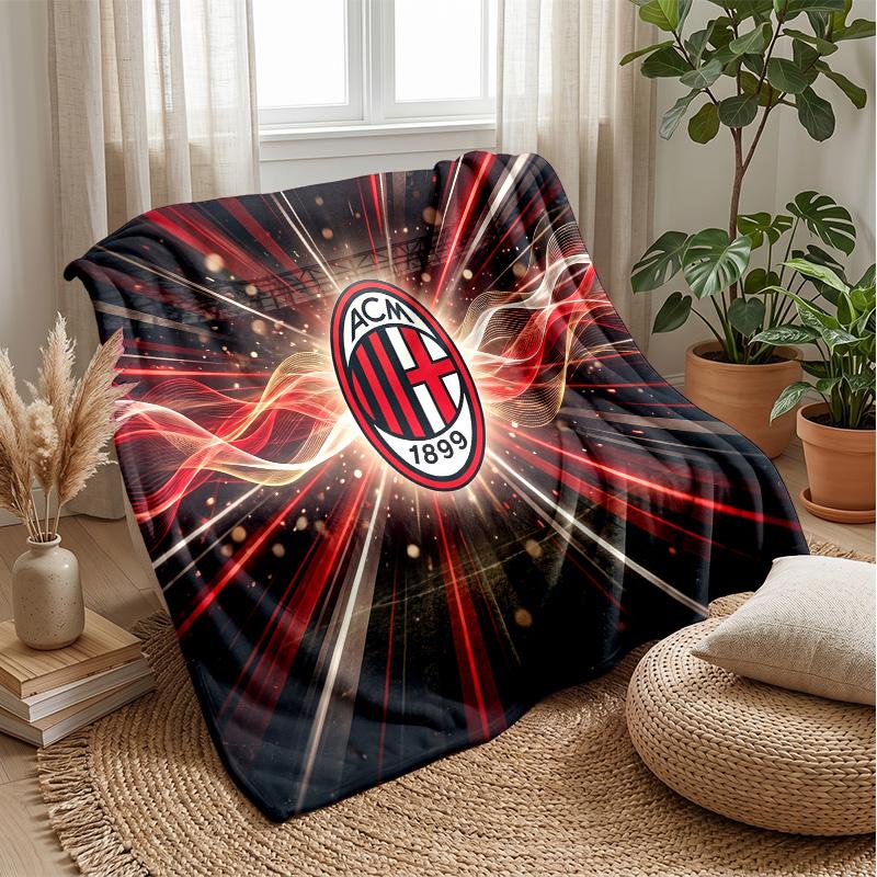 AC Mailand Thema Decke Weiche Flanelldecke Plüsch Überwurfdecke Gemütliche Sofa Bettdecke für Heimdekoration