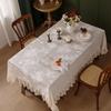 Thickened Lace Tablecloth French Retro Ruffle Edge Dining Table Mat High-End Rectangular Tablecloth