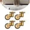 360 Degree Furniture Mobility Casters Whisper Quiet 360 Degree Rotation Brass Casters Brushed Brass Finish For Small Furniture