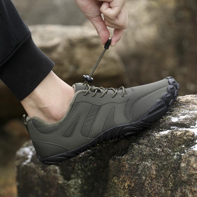 Plush Warm Cotton Shoes Barefoot Outdoor Hiking Shoes Non-slip Walking Trekking Shoes Winter Climbing Sneakers