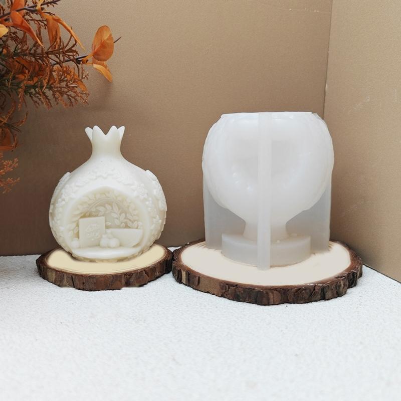 Pomegranate Silicone Molds Heat Resistant Fruit Silicone Candle Mould for Resin Casting Making Candle Soap Chocolate