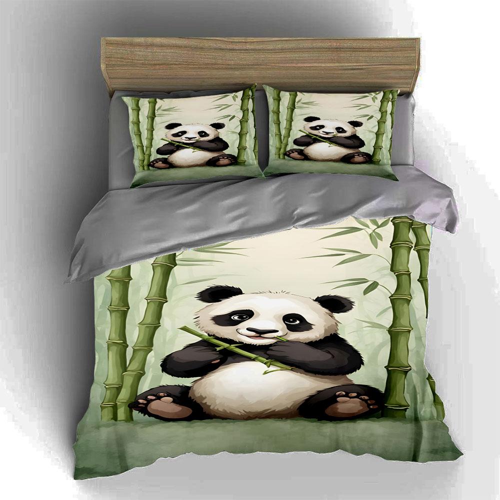 Panda bamboo design. Bedding Duvet cover sets Duvet covers Pillowcases gifts (1 * Duvet Cover 2 * Pillowcases, without duvet insert)