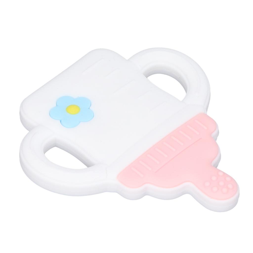 Baby Teether Cartoon Bottle Shape One Piece Soft Flexible Baby Silicone Teether Baby Teething Chew Toys