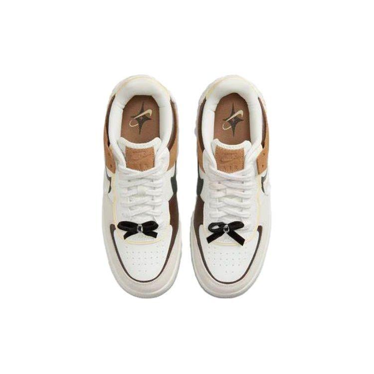 Nike Air Force 1 Shadow Bling Women Sneakers Cream Sail Dark-Driftwood FB1857-111