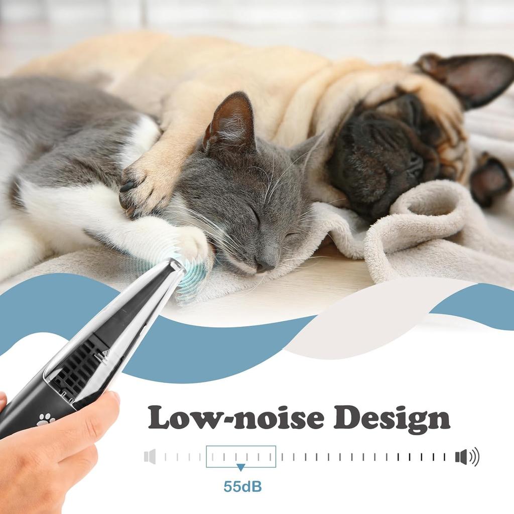 New Pet Paw Trimmer With Vacuum Suction Cordless Electric Professional 2 Modes For Dog Cat Paws Face Grooming Clippers