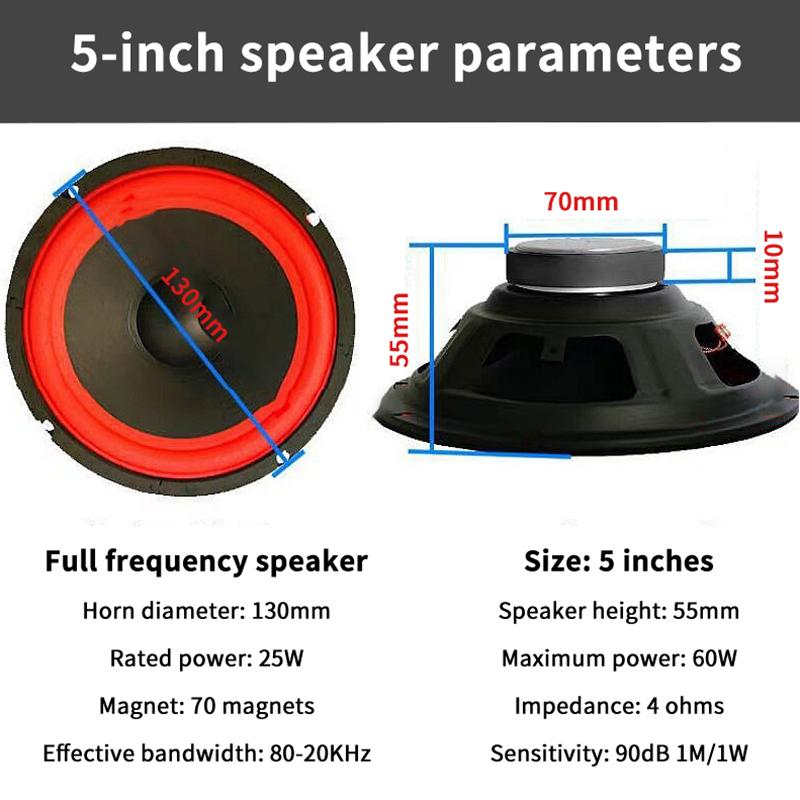5/6/8/10 Inch Car Speakers Hifi Coaxial Subwoofer Music Full Range Frequency Car Stereo Speaker For Universal Car Home Audio