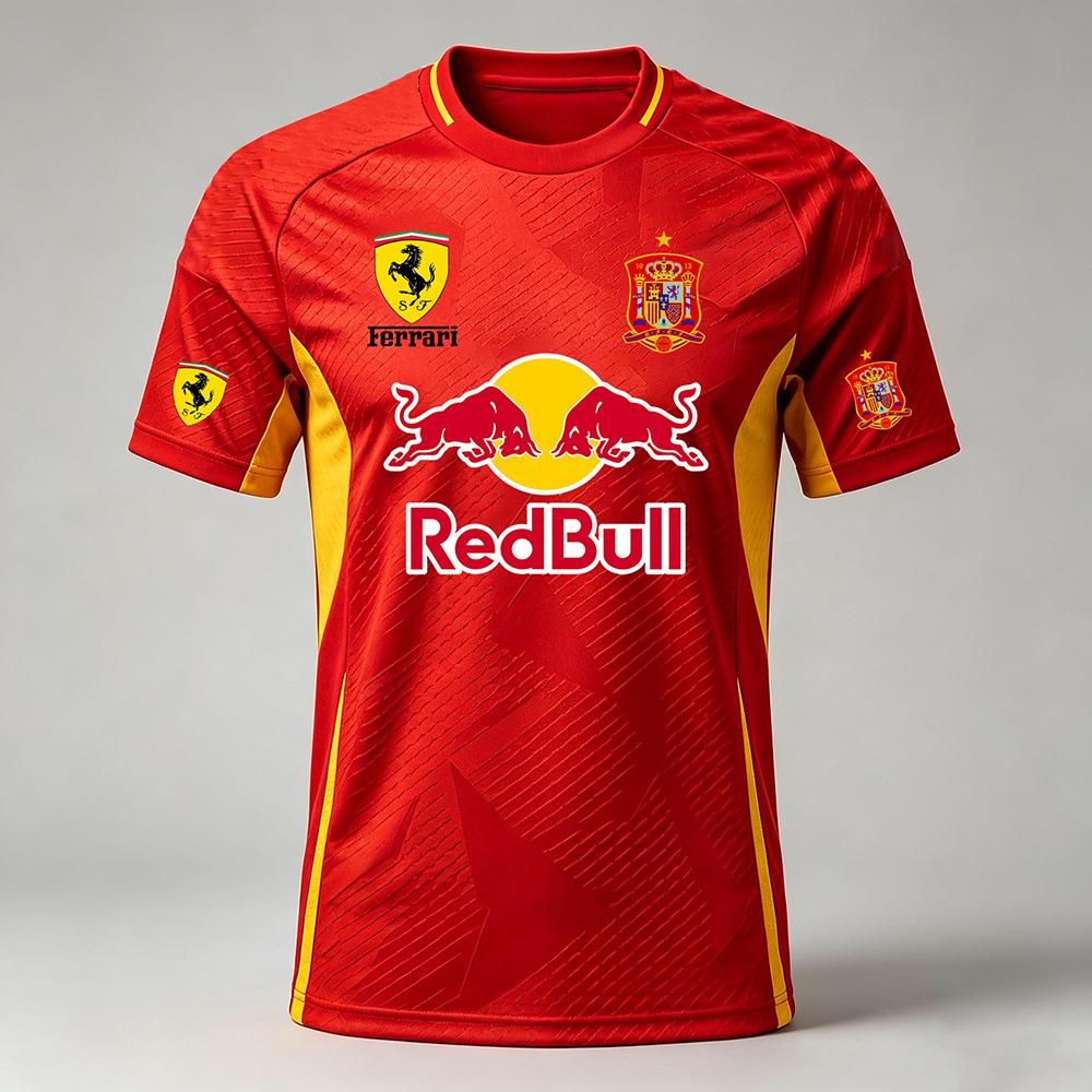 Summer New Red Bull Racing Suit X Spain Football Team Uniform XS