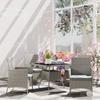 Five-Pieces Rattan Dining Set - Light Grey