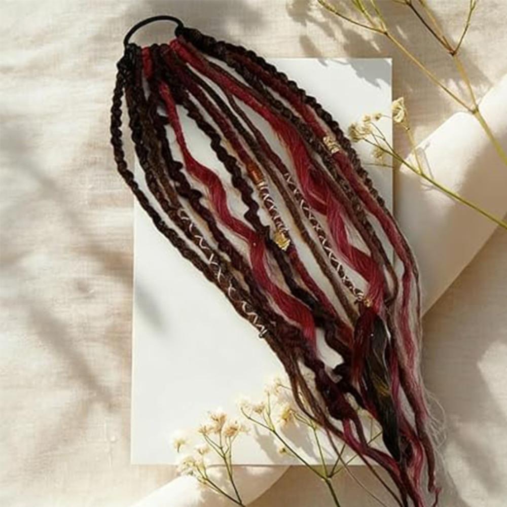 New Elastic Dread Ponytail Boho with Hair Tie Braided Ponytail Extension DIY Hair Accessories