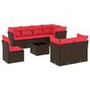 VidaXL Garden Lounge Set with Cushions 9 Pcs, Patio Sofas, Patio Furniture Set, Outdoor Furniture, Brown 3217944