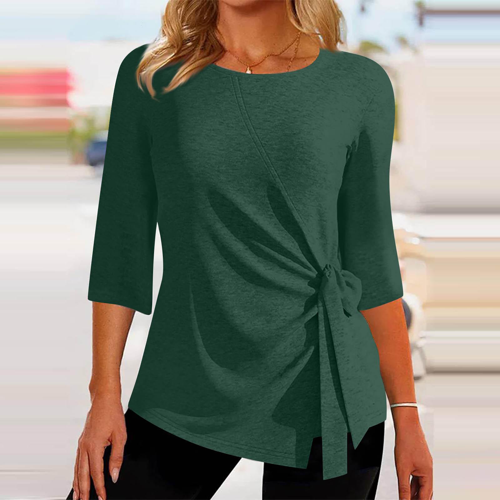 

Женские топы с рукавом 3/4. Летние асимметричные футболки. Облегающие повседневные топы. Футболки. Пуловеры. Футболки. Летние топы. Топы с короткими рукавами. XL