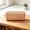 Striped Print Pencil Pouch Polyester Bubble Yarn Pen Bag Minimalist Stationery Pouch  School Office