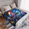 1pc Dream Butterfly Digital Printed Design Blanket - All-Season Soft Flannel Throw with Vibrant Butterfly & Floral Patterns