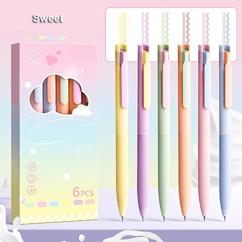 6pcs Colored Gel Pens Set, 0.5mm Fine Point, Quick-Drying,for Journaling,Drawing,Note-taking,Office Accessories, Back To School