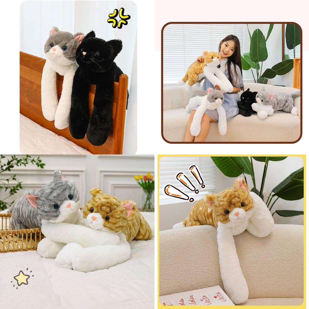 Adorable Cuddly Cat Plush Toy Cute Orange Tabby Stuffed Animal For Kids And Home