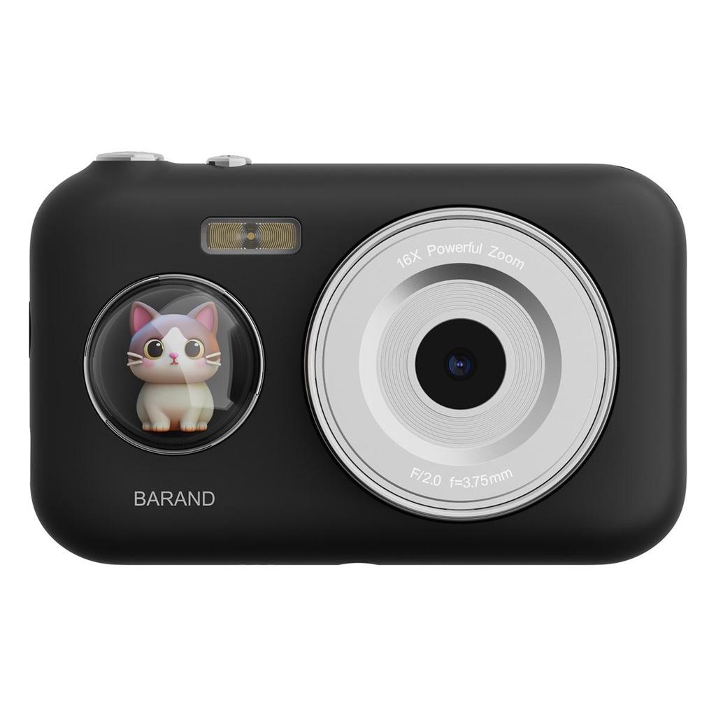 Cute Cat Retro Digital Camera with One-Click Photo Output, 16x Zoom, and Large Aperture