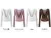 Halter Neck Chest-Pad Vest Top with Long-Sleeve Flowing Collar Cover-Up - Women's Two-Piece Hot Girl Set