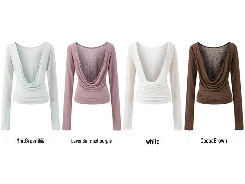 Halter Neck Chest-Pad Vest Top with Long-Sleeve Flowing Collar Cover-Up - Women's Two-Piece Hot Girl Set