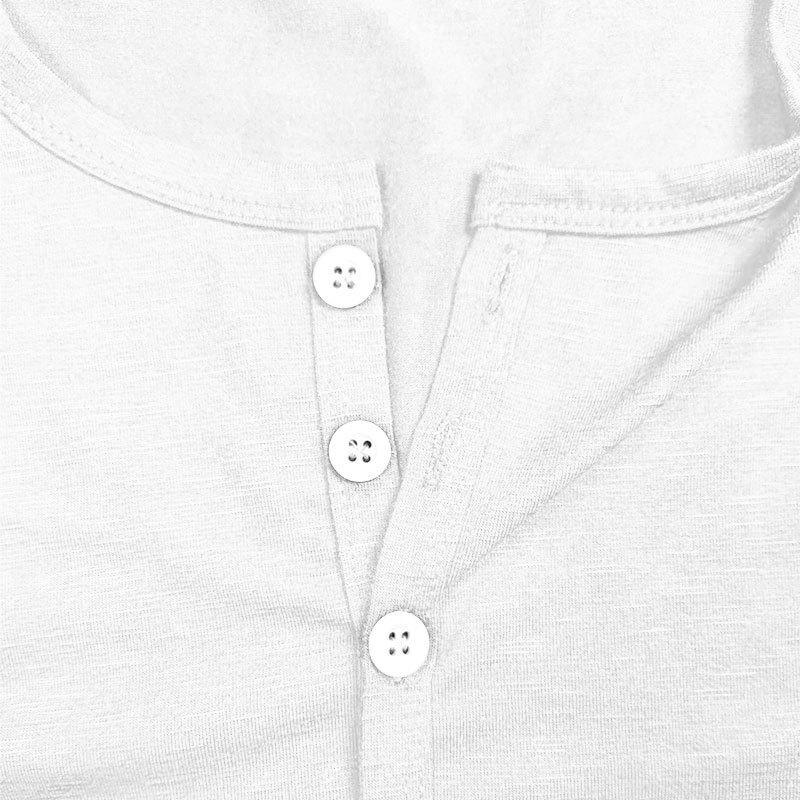 Heavyweight Bamboo Henry Collar Men's T-shirt Short-sleeved Summer Casual American Big Size Solid Colour Men's Button Up Tops
