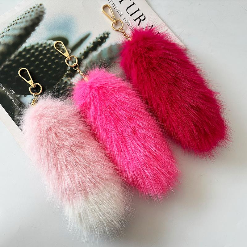 Portachiavi Ciondolo Coda di Pelliccia di Volpe Sintetica - Accessorio per Borsa in Peluche