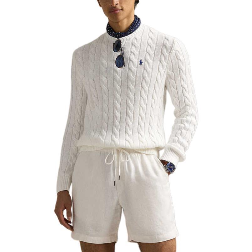 Polo Ralph Lauren SS25 Crew Neck Long Sleeve Pullover Sweater Men Sweater White MNPOSWE16821026-100