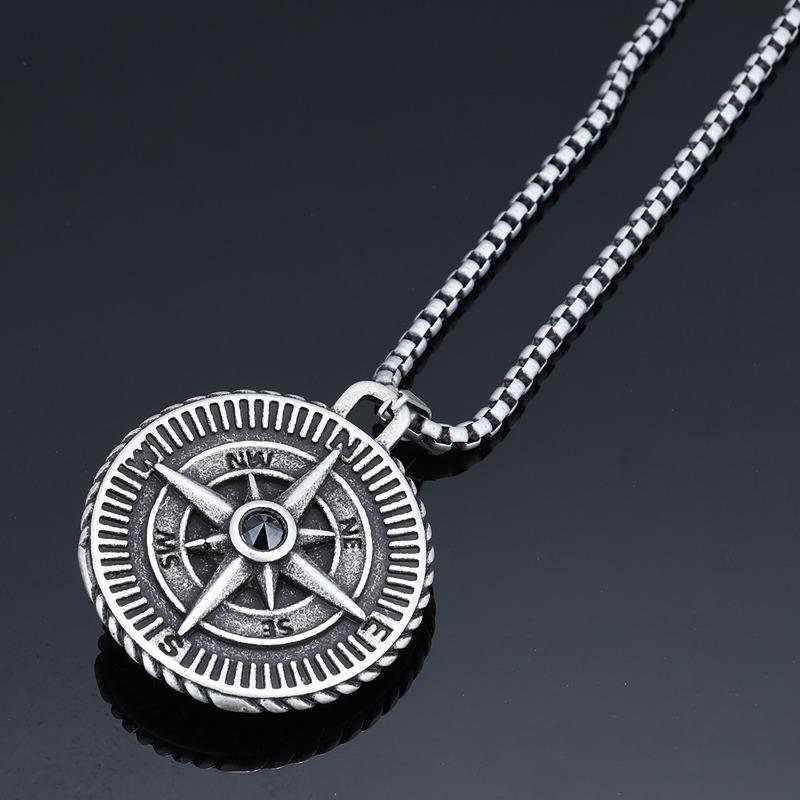 Street Cool Stainless Steel Pendant - Vintage Pirate Viking Compass
