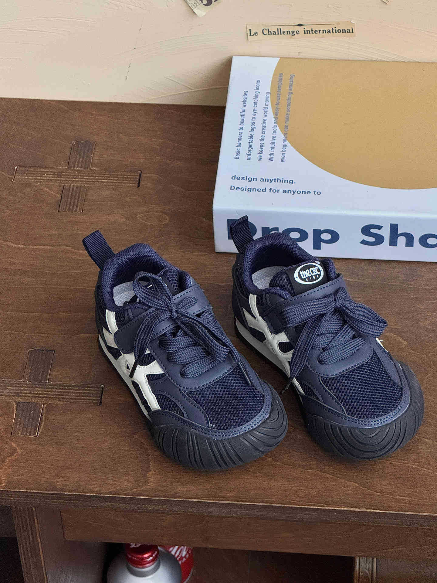 

XSHX Bagel Shoes | Boys and Girls Autumn Velcro Home Shoelaces Retro Boys and Girls Rubber Non-Slip Sports Leisure 25 темно-синий