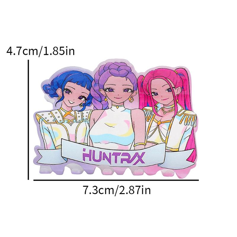 

Милая мультяшная заколка для волос из акрила в стиле K-pop «Охотники на демонов», зажим-акула для женщин, девушек, кино, аниме, креативные красочные аксессуары для волос, подарок A9