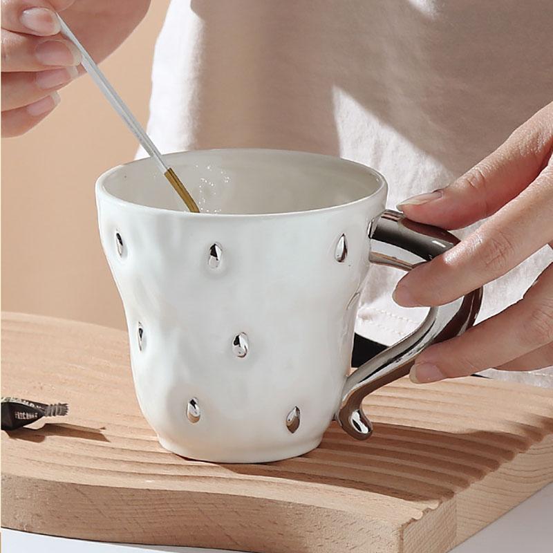 350ML European Ceramic Coffee Mug Exquisite Afternoon Tea Flower Tea Coffee Cup Home Ceramic Breakfast Milk Mug Birthday Gifts