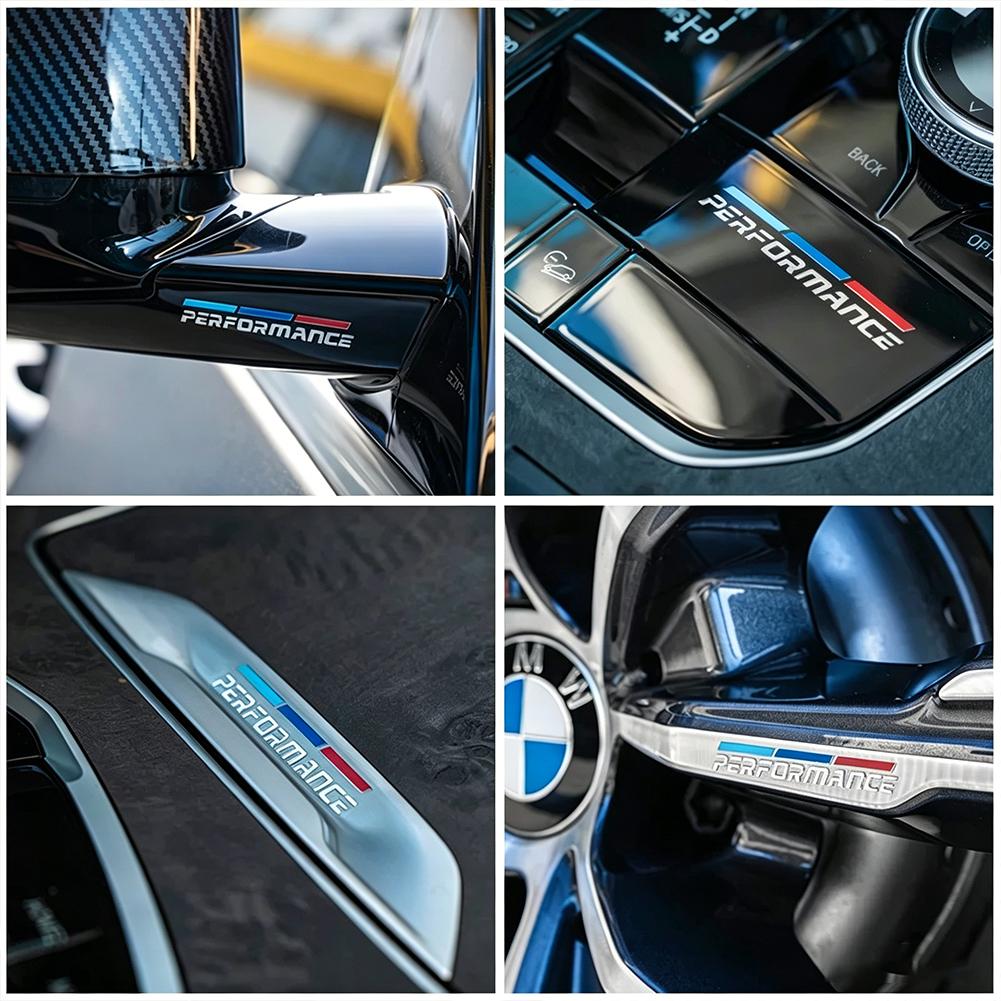 3 Adet M Performance Araba 3D Metal Sticker İç Dekorasyon Aksesuarları BMW G80 G06 G07 G42 G14 G15 G16 F82 F20 F21 F83 M2 M3 M4 pd2 İçin