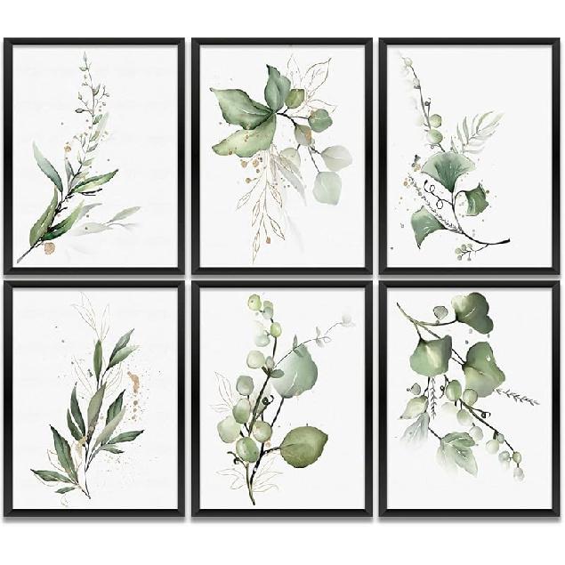 Gubrandin 6PCS Vintage Botanical Wildflower Art Wall Art Prints Artwork Paintings for Home Farmhouse Office Bathroom Kitchen Bedroom Wall Decor (8x10
