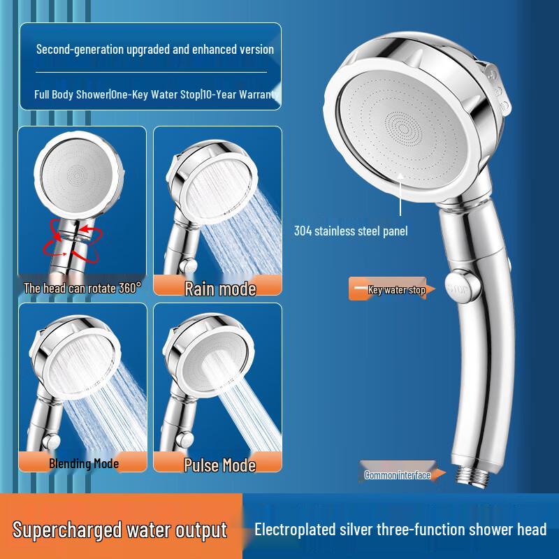 ZISIZ High-Pressure Swivel Shower Head