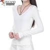 Woodpecker Women's V-Neck Slim Fit Long Sleeve T-Shirt