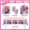 K-Pop Kindergeburtstagsparty Zubehör All-in-One Dekorationsset - Papiergeschirr Becher Süßigkeitenbox Geschenktüten Banner für festliche Feiern