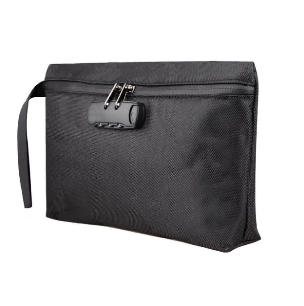 GRACTAKE Lockable Pouch for Bankbooks and Bag with Password Improved [Anti-theft, Waterproof] Valuables, Anti-theft Dial-Type Lock, PW-2