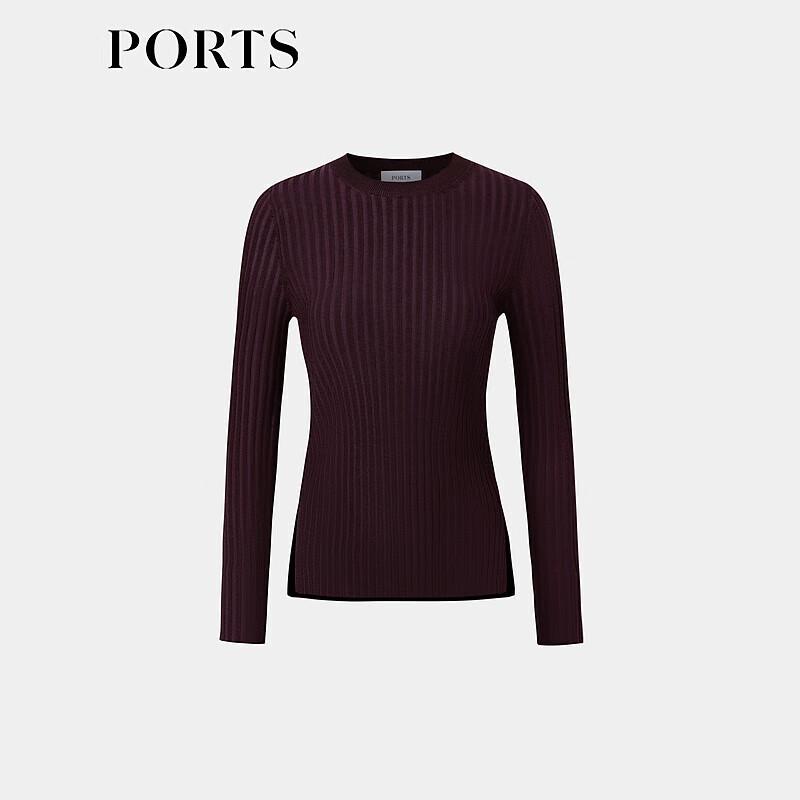 PORTS Women's Simple Solid Ribbed Knit Sweater