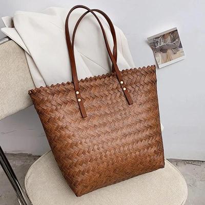 Rattan Handmade Handbag Woven Lady Beach Shoulder Bag Totes Bolso Sac Summer Travel Pack