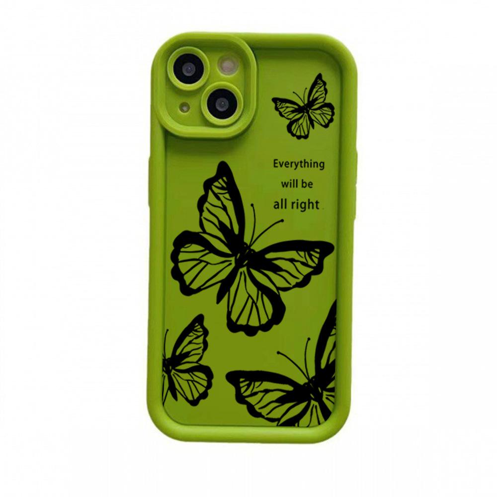Line Butterfly Suitable for Apple 16 Mobile Phone Case New Iphone15promax Cartoon 13 Personality 17 Women's Anti Fall