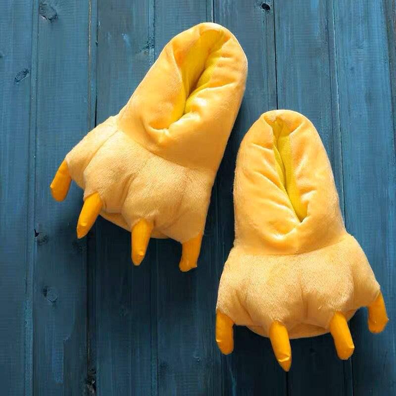 Dinosaur Claw Plush Slippers - Cozy Indoor Cotton for Couples